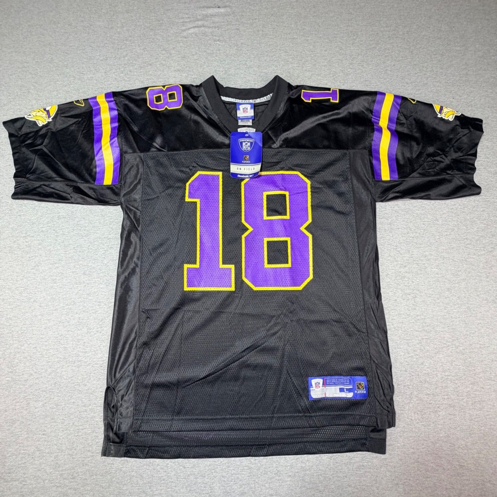 Reebok NFL Minnesota Vikings Koren Robinson 18 Jersey Black Mens Large NWT